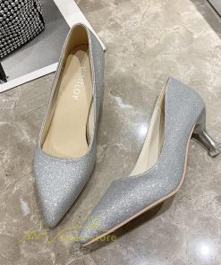 パンプス | レディース 疲れにくい ミドルヒール ポインテッドトゥ カジュアル アウトドア 痛くない 美脚 キラキラ 結婚式 人気 靴 春 宴会 シューズ パーティー