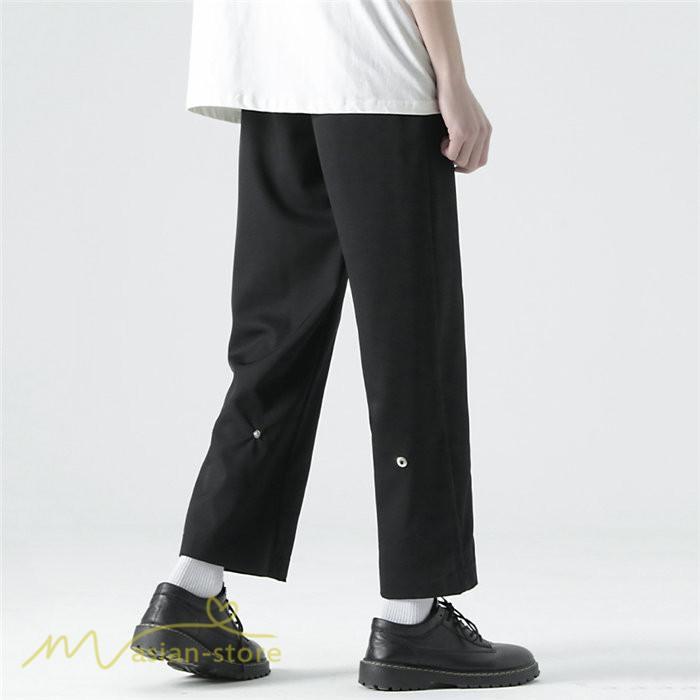 チノパン | ワイドパンツ メンズ カジュアルパンツ 夏新作 黒 アンクルパンツ ガウチョ パンツ 体型カバー 着痩せ 上品 3XL ビジネス 大きいサイズ サマーパンツ オフィス
