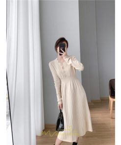 ニットワンピース | ワンピース 春 春服 レディース 長袖 ゆったり 秋 冬 ロング丈 可愛い 2022秋冬 暖か 通勤 おしゃれ デート 20代30代40代50代 女子会 同窓会