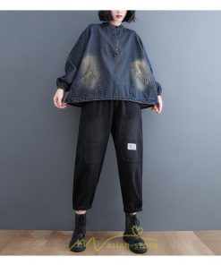 パーカー | デニム デニムレディース プルオーバー フード トレーナー チュニック ワンピース マタニティ 秋 冬 デニムワンピース 大きいサイズ