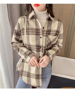 シャツ・ブラウス | レディースシャツ 秋冬 長袖 ブラウス 裏起毛 厚手 チェックシャツ チュニック丈 ミドル丈 防寒 暖かい 羽織り アウター シャツジャケット 厚手シャツ トップス