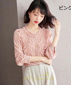 シャツ・ブラウス | ブラウス シャツ レディース トップス ピンク 可愛い レース フォーマル オフィス カジュアル 入学式 入園式 卒業式 卒園式 結婚式 ママ 秋 母 春 冬 通勤