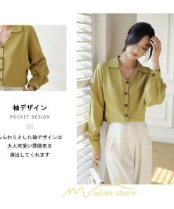 シャツ・ブラウス | ブラウス レディース シャツ トップス Vネック 長袖シャツ 無地 オフィス カジュアル おしゃれ 通勤 オフィス お出かけ エレガント 上品 デート フェミニン