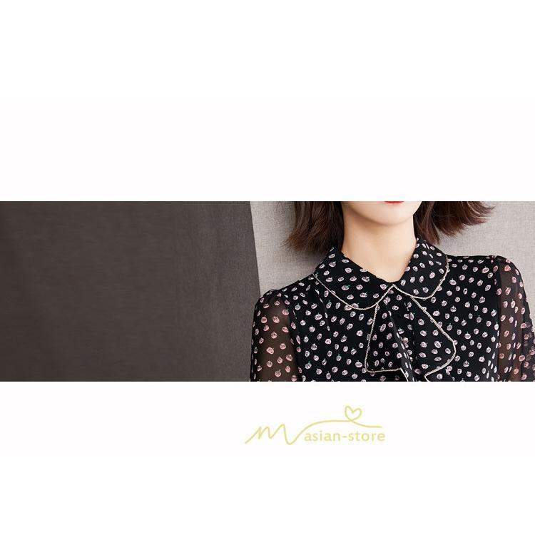 シャツ・ブラウス | ブラウス レディース 長袖 秋冬 オフィス フォーマル スーツ 黒 シフォン 大きいサイズ ビジネス 通勤 体型カバー 50代 40代 20代 フェミニン 30代 秋服