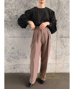 シャツ・ブラウス | 長袖ブラウス 綿100%ブラウス レディース シャツ 秋物 パフスリーブブラウス 無地 トップス 長袖 夏秋物 20代30代 可愛い ゆったりシルエット OL 大人