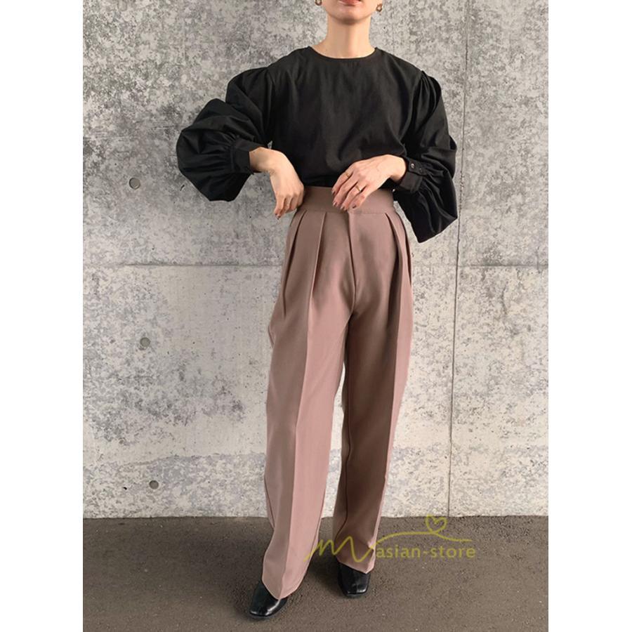 シャツ・ブラウス | 長袖ブラウス 綿100%ブラウス レディース シャツ 秋物 パフスリーブブラウス 無地 トップス 長袖 夏秋物 20代30代 可愛い ゆったりシルエット OL 大人