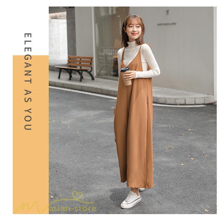 オーバーオール サロペット | サロペット レディース スカーチョ ワイドパンツ 無地 キャミ ガチョウパンツ 繋ぎ オールインワン 秋物 夏服 冬春 可愛い 20代30代40代50代 大人 学生 通学通勤