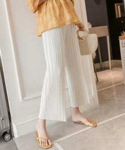 パンツ レギンス | マタニティワイドパンツ マタニティ服 プリーツパンツ ゆったり薄手 ボトムス 八分丈ズボン マタニティウェア 涼しい M L 柔らか アジャスター 3色 XXL XL