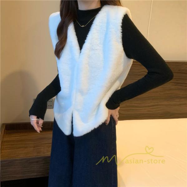 ベスト | ファーレディース 秋冬 ショート丈 アウター ジレ 羽織り 前開き ボタン カーディガン 袖なし 送料無料 コーデ フェイクファー ノーカラー