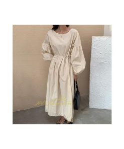 マキシ | ワンピース レディース 40代 50代 長袖 きれいめ ゆったり ロング丈 マキシ丈 体型カバー 無地 着痩せ 30代 カジュアル 通勤通学 夏物 お出かけ シンプル 上品