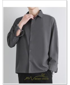 シャツ | メンズ トップス 長袖カジュアル開襟無地 白ビジネス 春 春服 秋 秋服 半袖 夏服 20代 落ち感 トレンド 30代 40代 50代
