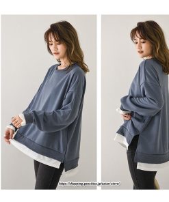 パーカー | スウエット トレーナー レディース トップス シャツ カジュアル 可愛い 春大活躍 レイヤードスタイル 長袖 大人 ボタンなし ゆったり 秋冬 防寒対策 送料無料