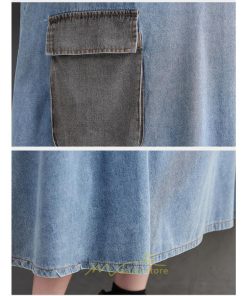 デニムワンピース | ワンピース デニム レディース 40代 ロング チュニック 長袖 ゆったり 大きいサイズ 体型カバー マタニティ お出かけ ポケット 秋 春