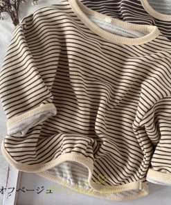 衣装 服 | 子供服服 子ども服 こども服 キッズ服 Tシャツ 長袖 女の子 男の子 ガールズ ボーイズ ジュニア キッズ  冬 秋 子ども ボーダー柄 かわいい 上質