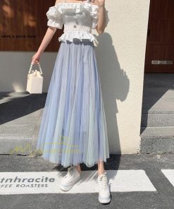 スカート | レディース チュール春夏 コーデ ウエストゴム ロングフレア着痩せ 通勤 配色 マキシ カジュアル 上品 20代30代40代50代