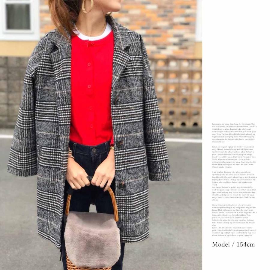 トレンチコート | グレンチェック チェスターコート レディース 冬 千鳥柄コート 中綿コート