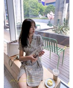 ミニ丈 | シャツワンピース レディース きれいめ チェック柄 夏新作 2021 コーデ カジュアルワンピ 韓国風 着痩せ 細身 日常感 レトロ 上品 アウトドア お出かけ デート