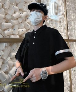 Tシャツ | ポロシャツ シャツ メンズ 薄手 夏新作 カジュアル 無地 トップス サマーシャツ カットソー おしゃれ ゆったり ギフト 大きいサイズ プレゼント 黒 白