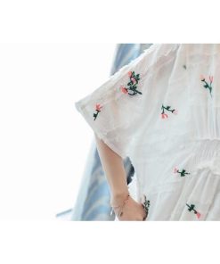 マタニティ | マタニティ綿麻フレアワンピース ゆったり花柄ワンピ 2点セット キャミソール＋ワンピース ロングリゾートワンピ 産後も着られるデザイン 柔らか 産前産後