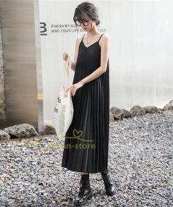 マキシ | プリーツワンピース ワンピース レディース マキシ丈 サロペット オールインワン キャミワンピース カジュアル 無地 20代30代40代 韓国ファッション 通勤通学