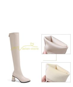 ロングブーツ | ニーハイブーツ チャンキーヒール 太ヒール レディース 靴 シューズ お出かけ 秋冬 ロング丈ブーツ 春秋冬 太ヒール 美脚 大人 黒靴