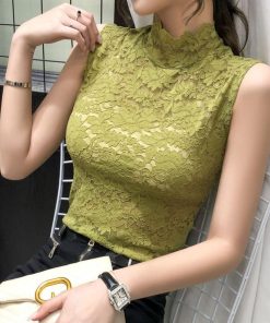 透かし編みトップス | 大人可愛い 重ね着 総レース スカラップ 花柄 エレガント セクシー ハイネック インナー レディース タンクトップ トップス