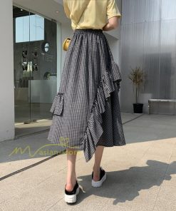 スカート | プリーツロング 春 夏 秋 マキシ 大きいサイズ フレアマキシプリーツ チェック柄 通勤通学 20代30代40代 不規則 フレア