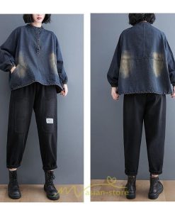 パーカー | デニム デニムレディース プルオーバー フード トレーナー チュニック ワンピース マタニティ 秋 冬 デニムワンピース 大きいサイズ