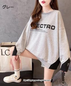 パーカー | トレーナー レディース スウェット 大きいサイズ 韓国 トップス 長袖 おしゃれ 秋冬 送料無料 プルオーバー ゆったり トップス クルーネック Tシャツ
