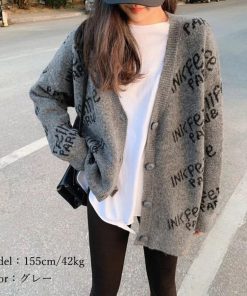 ニット・セーター | 英字ロゴニットカーディガンレディース