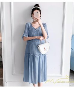 ワンピース | マタニティ ママ服 シフォン マキシレディース 産前 産後 マタニティ服 薄手 無地 マタニティウェア キレイめ お出かけ