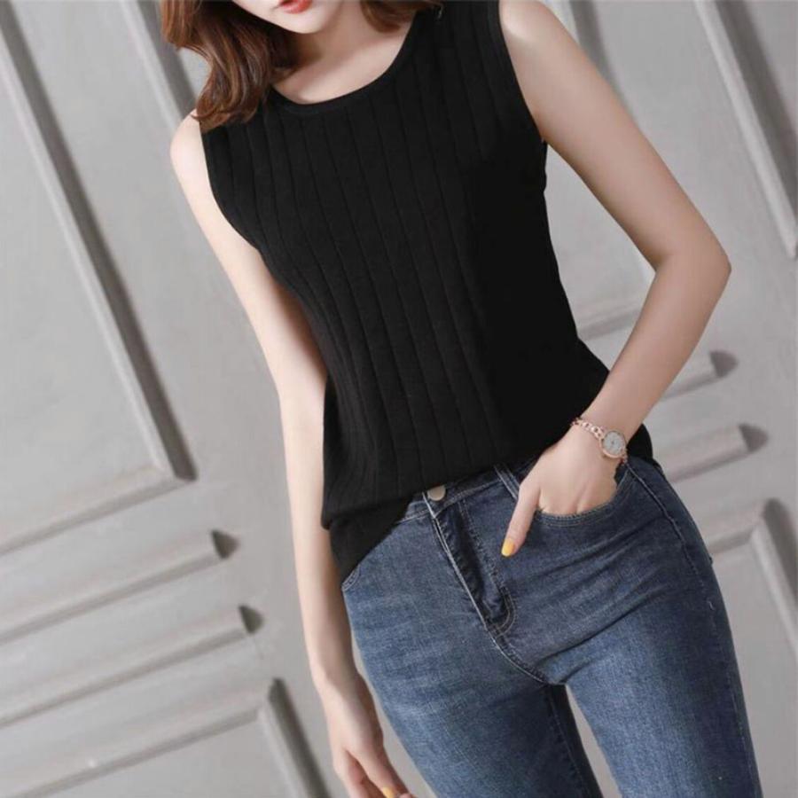 ニット・セーター | ニット サマーニット 春 無地 トップス リブニット タンクトップ レディース