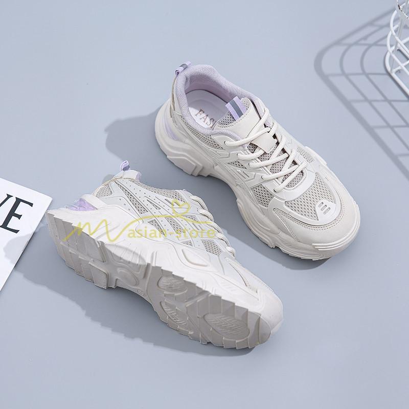 スニーカー | レディース 白 ダッドレディース 厚底 身長アップ ランニングシューズ 通気 厚底シューズ 厚底ダッドスニーカー 軽量 美脚 歩きやすい