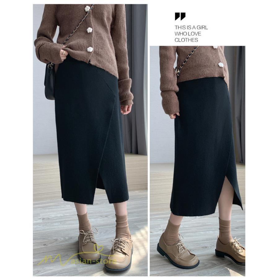 スカート | レディース マタニティウェア ロング丈 秋 冬 2022新作 妊婦服 裾口スリット 体型カバー ママ 産前 産後 ウエスト調整 マタニティきれいめ