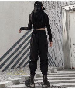 その他 | カーゴパンツ レディース ボトムス ストレート スリム ストレッチ ウエストゴム 着痩せ 格好いい お出かけ カジュアル 着回し ヒップホップ アウトドア シンプル