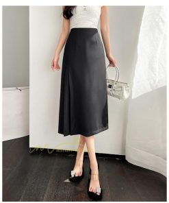 スカート | プリーツロング 春 夏 秋 マキシ ハイウエスト 着回し 20代30代40代 通勤通学 お出かけ エレガント カジュアル フェミニン 着痩せ オフィス