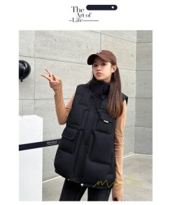ベスト | ダウンレディース スタンドネック 中綿ノースリーブ ダウン シンプル 秋冬コーデ 50代 40代 新作 中綿 30代 20代 冬服 大きいサイズ ポケット