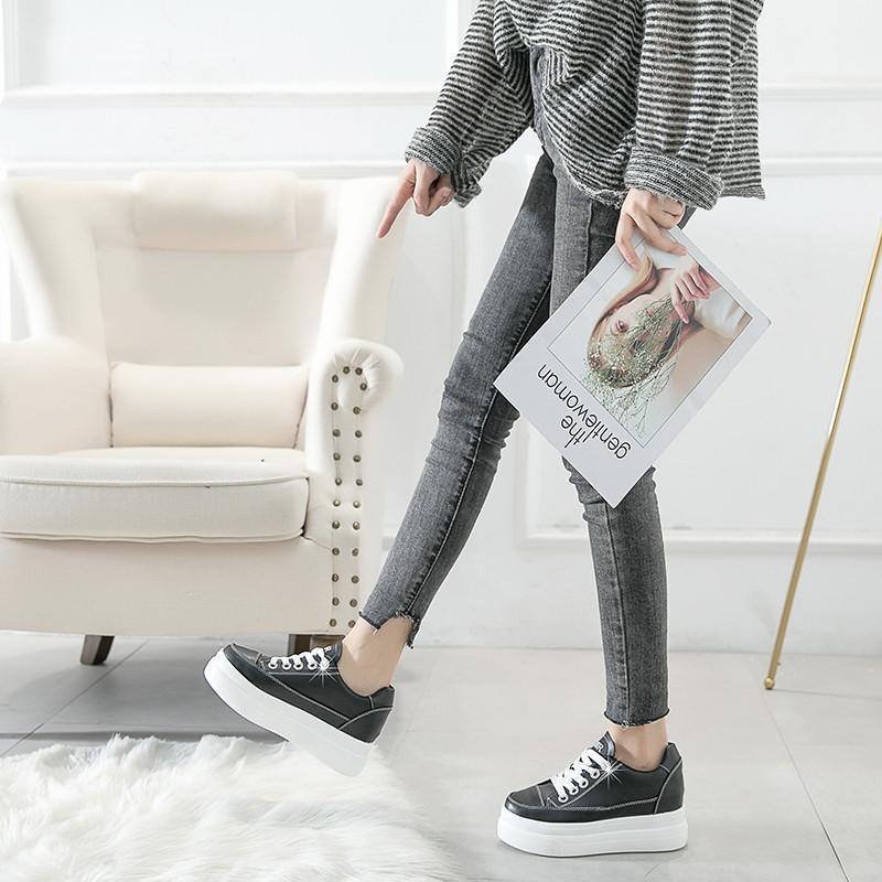 スニーカー | 厚底シューズ レディース 厚底 レースアップ ラウンドトゥ ウォーキングシューズ 靴 白 シューズ 厚底スニーカー ローカット スポーツ 黒