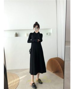 ニットワンピース | ワンピース 春 春服 レディース 長袖 ゆったり 秋 冬 ロング丈無地 20代30代40代50代 可愛い お出かけ 着痩せ 大人 通勤