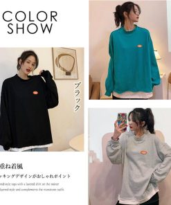 Tシャツ・カットソー | 重ね着風スウェットトレーナー 韓国風