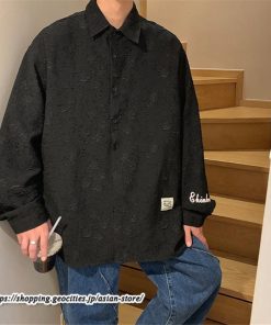 シャツ | ライトアウター メンズ 前開き 長袖 英字 シンプル ゆったり 大きいサイズ 秋 コーデ メンズスタイル 長袖5XL 新作 カジュアル カッコウイイ