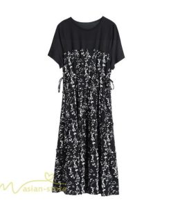 ミディアム | ワンピース Aライン レディース 着痩せ 上品 カジュアル 半袖 切り替え 小花柄 きれいめ 上品 大きいサイズ 30代 大きいサイズ 大人 20代 40代 お出かけ