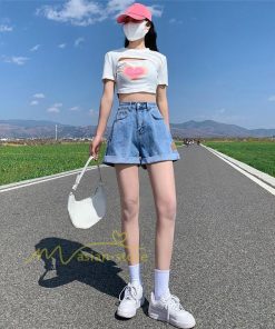 ショートパンツ | ゆったり Aライン デニム デニムパンツ ショートデニム ショーパン 短パン レディース ショート丈 ボトムス ロールアップショートパンツ パンツ