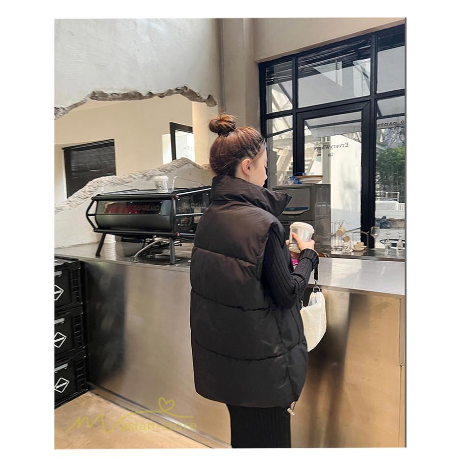 ベスト | ダウンレディース 無地 スタンドネック 中綿きれいめ シンプル 大きいサイズ ノースリーブ 韓国風 20代 50代 秋冬コーデ 40代 30代 大きいサイズ