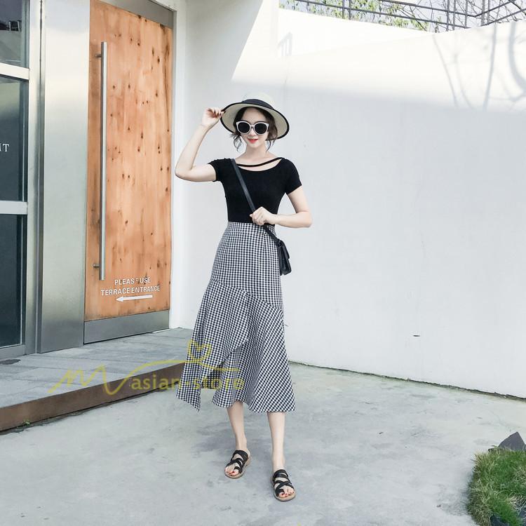 スカート | フレア ロング春物 レディース 春夏 スカート黒 ボトムス 春夏秋 新作 カジュアル 通勤通学 チェック柄 Aライン着やせ 20代30代40代