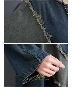 デニムワンピース | デニム ワンピース 春 秋 長袖 レディース カジュアル ひざ下 ミモレ丈 ゆったり 体型カバー ワンピ おしゃれ ワンピース 可愛い 大きいサイズ