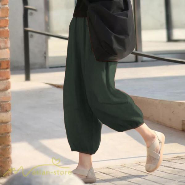 ワイドパンツ | パンツ 無地 レディース 着痩せ かわいい 9分丈 カジュアルパンツ テーパードパンツ ガウチョパンツ 40代 30代 体型カバー 20代 お出かけ