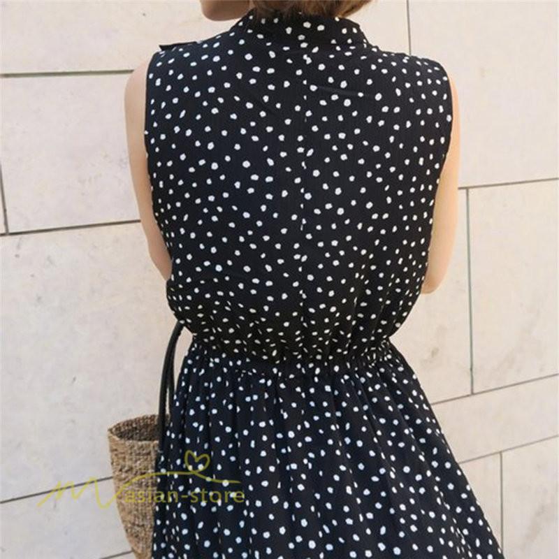 マキシ | ワンピース サマー 夏新作 ロングワンピース ドット柄 レディース 40代 50代 着痩せ 上品 ノースリーブ フレア エレガント 黒 30代 気質 白 20代