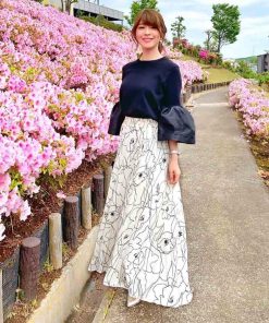 マキシスカート | 柄 ロングスカート 春 ウエストゴム スカート ミモレ丈スカート