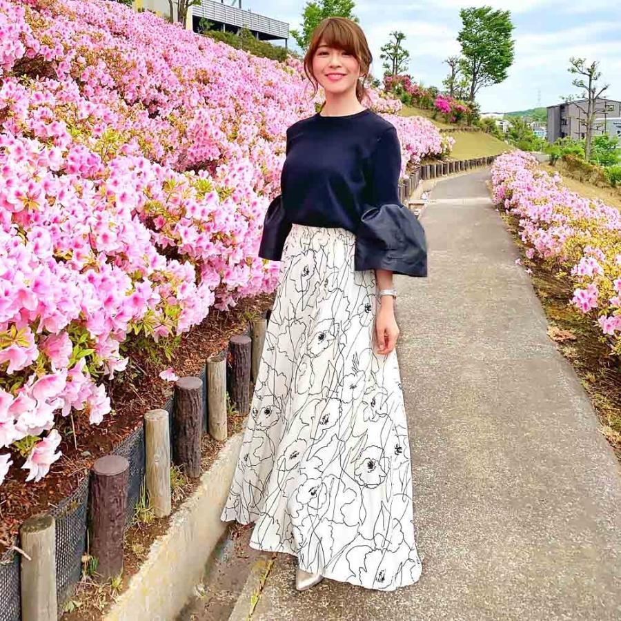 マキシスカート | 柄 ロングスカート 春 ウエストゴム スカート ミモレ丈スカート